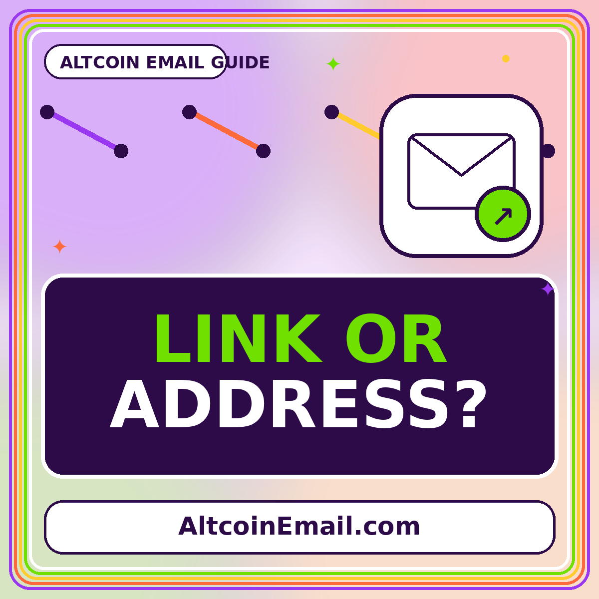 Neon typography card reading Link or Address